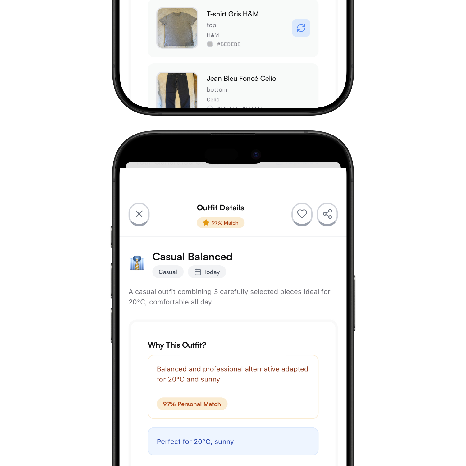 Daily Outfit feature in Draped app